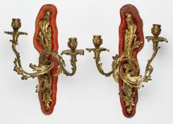 Paar Wandappliken Louis-XV-Stil, Frankreich um 1880