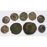 Konvolut v. 9 versch. antiken Münzen d. Röm. Kaiserzeit 2. Jh. n. Chr.