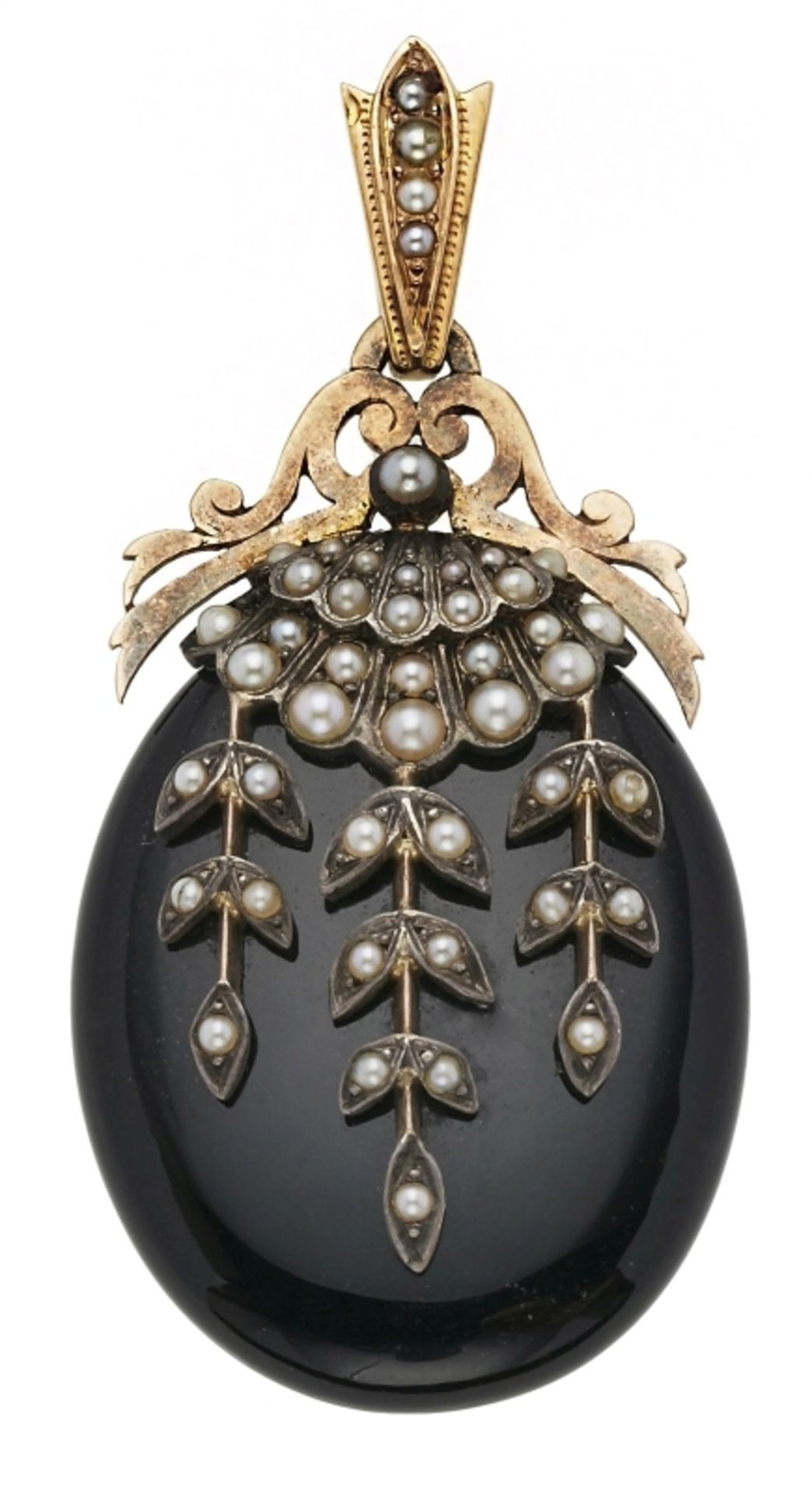 Onyx-Medaillon-Anhänger, Frankreich um 1890