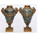 Paar gr. Vasen als Lampen, Empire-Stil, um 1900.