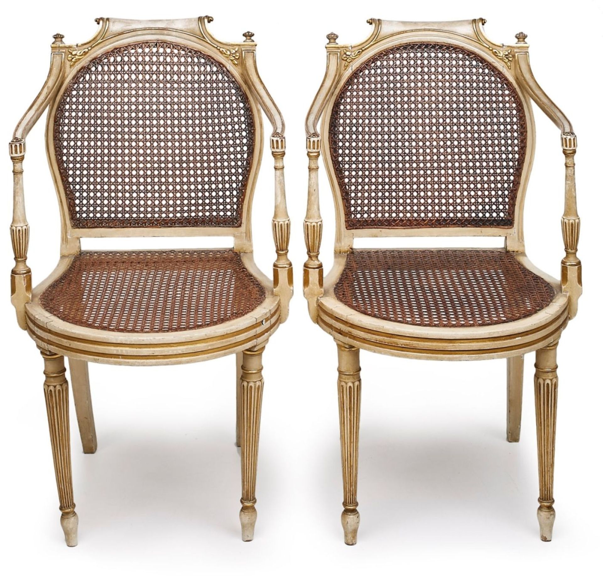 Paar Armlehnsessel Louis-XVI-Stil, Frankreich 19. Jh. - Bild 2 aus 2