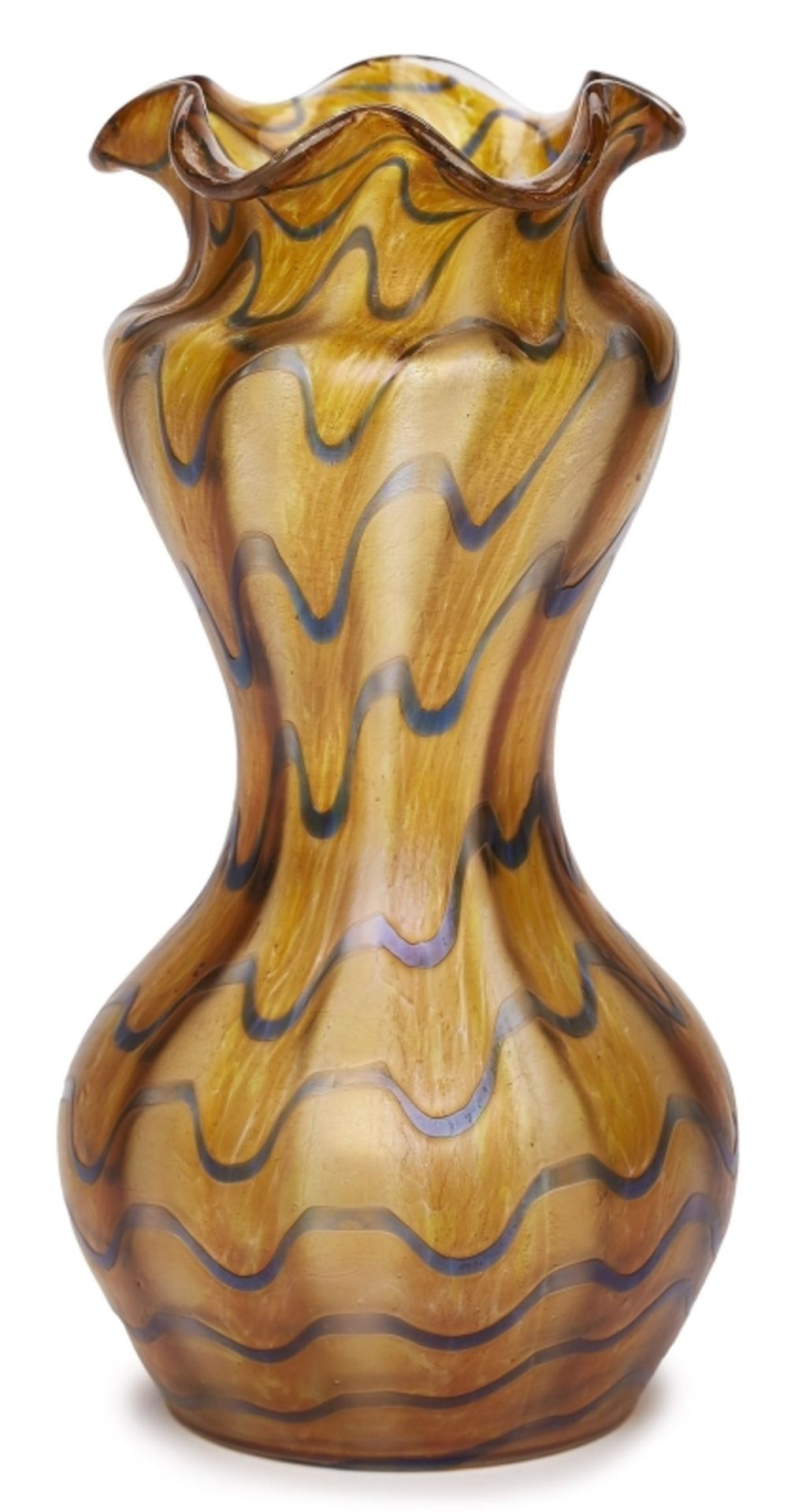 Vase mit Wellendekor, Jugendstil, wohl Österreich um 1900.