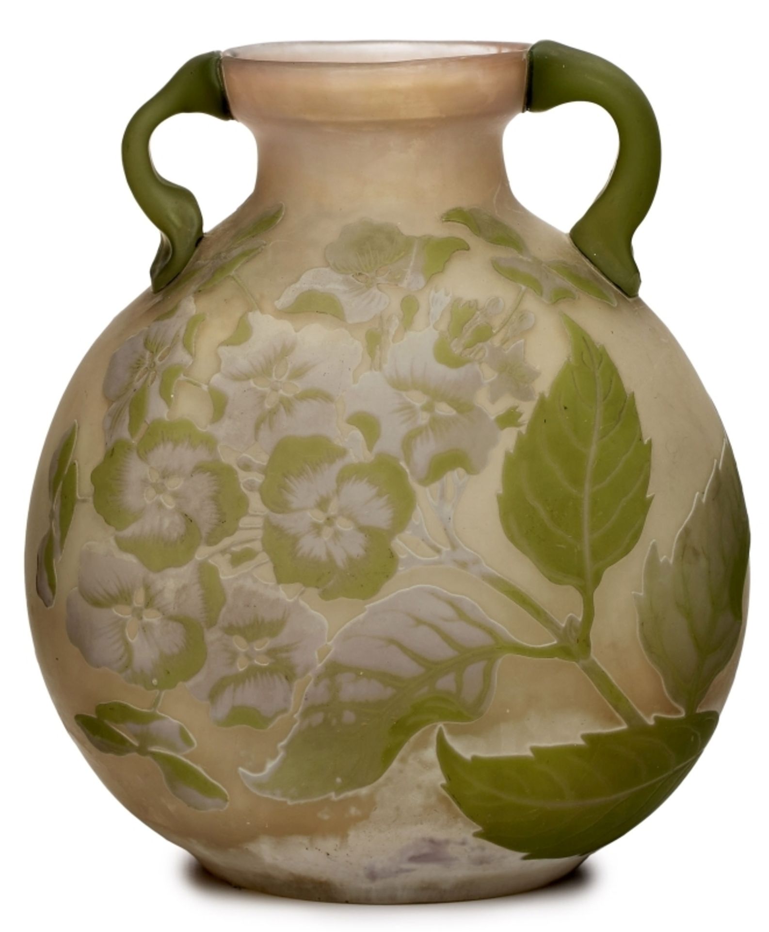 Vase mit Henkeln, Jugendstil, Gallé um 1900.