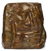 Bronzerelief nach Käthe Kollwitz: "Die Klage", wohl 2. Hälfte 20. Jh.