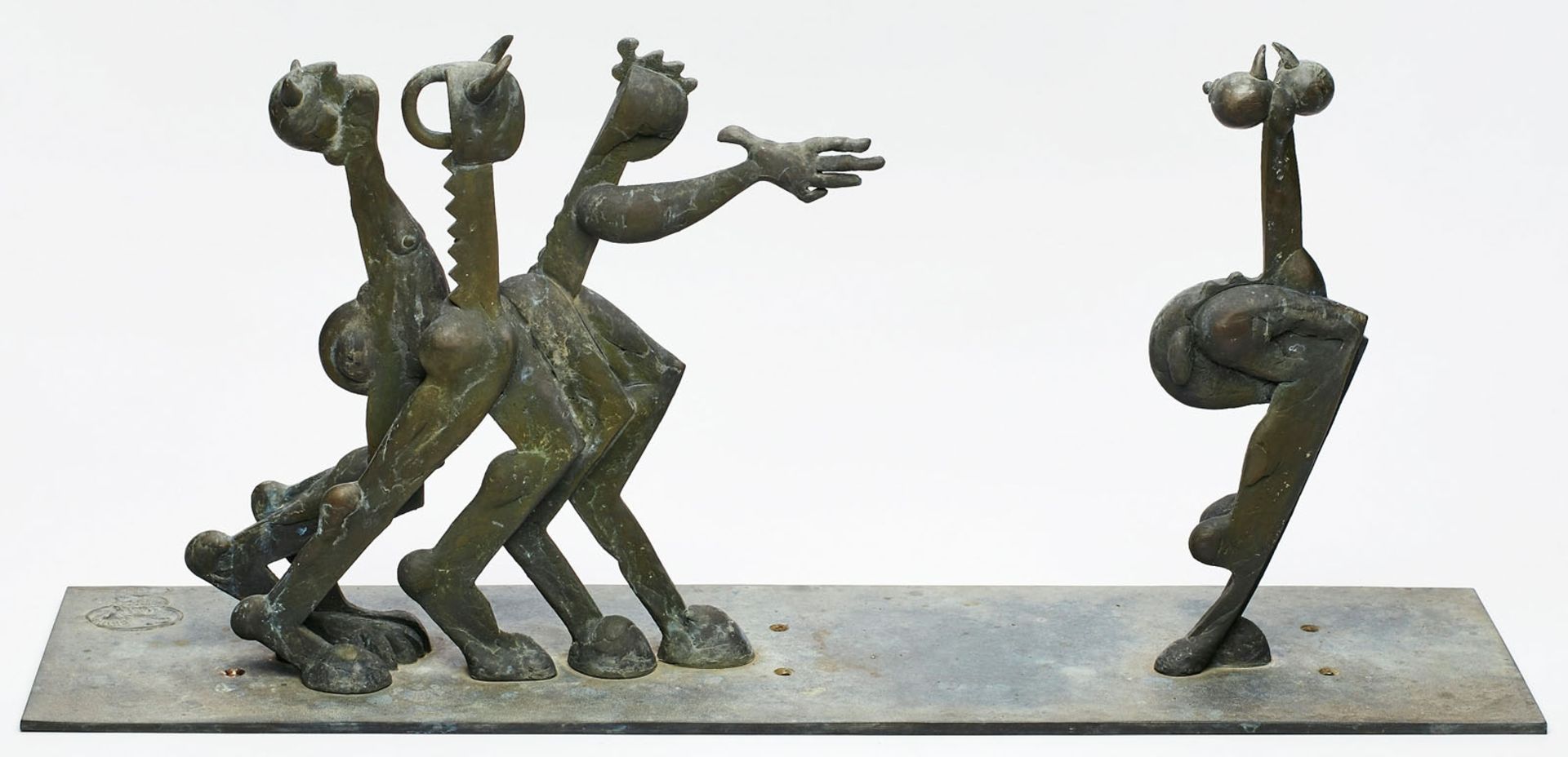 Gr. Bronze-Gruppe Wolfgang Knorr "Faunisches Spiel", 1995 - Bild 2 aus 3