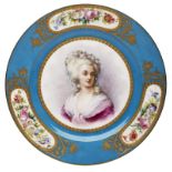 Teller mit Portrait "Princesse de Lamballe", Sèvres 1844.