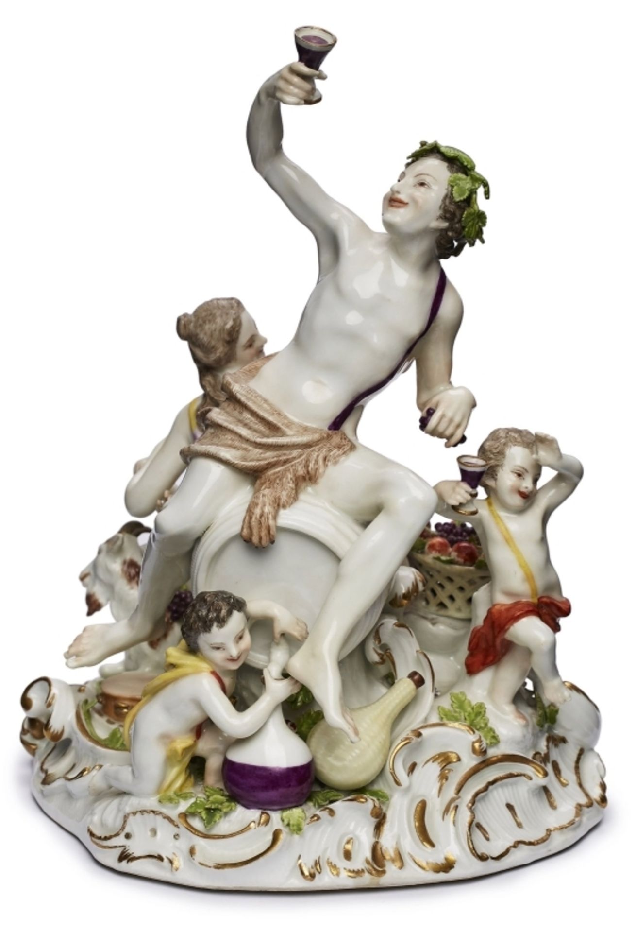 Bacchanal mit Weinfass, Meissen Punktzeit (1763 -´80).