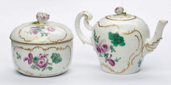 Set aus kl. Teekanne und gr. Zuckerdose, Meissen 18. Jh.