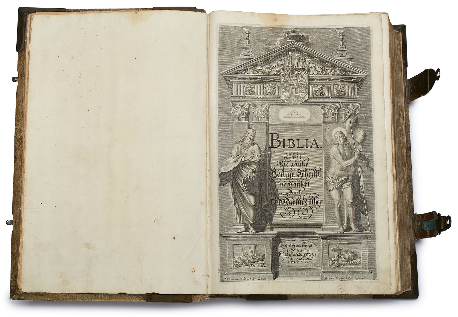 Biblia - J.A. Endter 1700 Nürnberg Kurfürstenbibel - Image 4 of 9