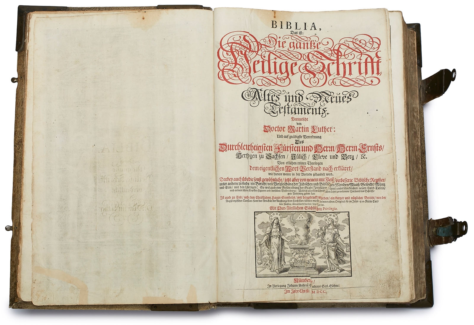 Biblia - J.A. Endter 1700 Nürnberg Kurfürstenbibel - Image 5 of 9