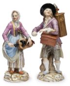 Paar Figuren aus den "Cris de Paris", Meissen um 1860.