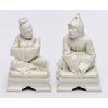 Paar Figuren: Sitzende Chinesen, Nymphenburg wohl 19. Jh.
