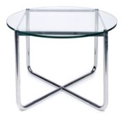 Rd. Beistelltisch "MR Table", Entw. Ludwig M. v. d. Rohe 1927, Ausführung Fa. Knoll 1980er Jahre