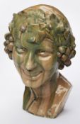 Bacchus-Büste, Jugendstil, wohl Belgien um 1900.