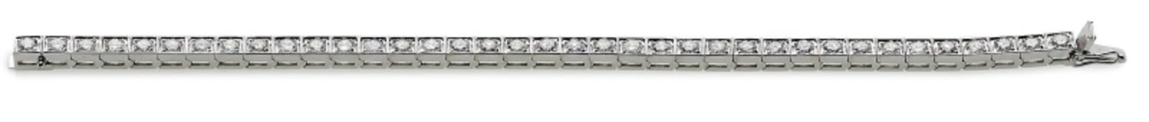 Brillant-Rivière-Armband. Brillanten insg. 5,55 ct