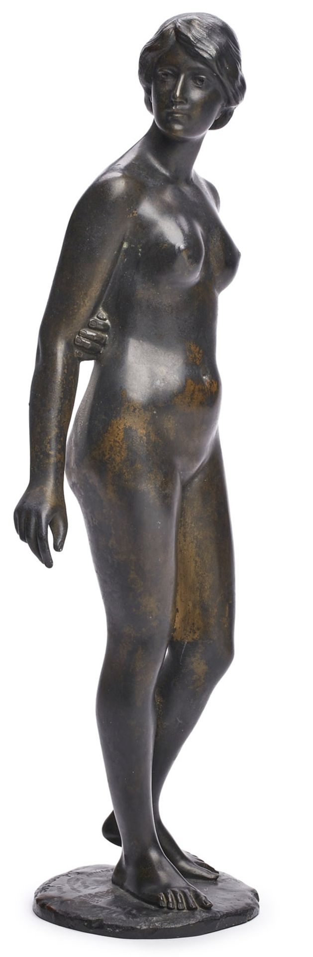 Bronze Reinhard Schnauder: Stehender Frauenakt, Jugendstil, um 1900. - Image 2 of 4