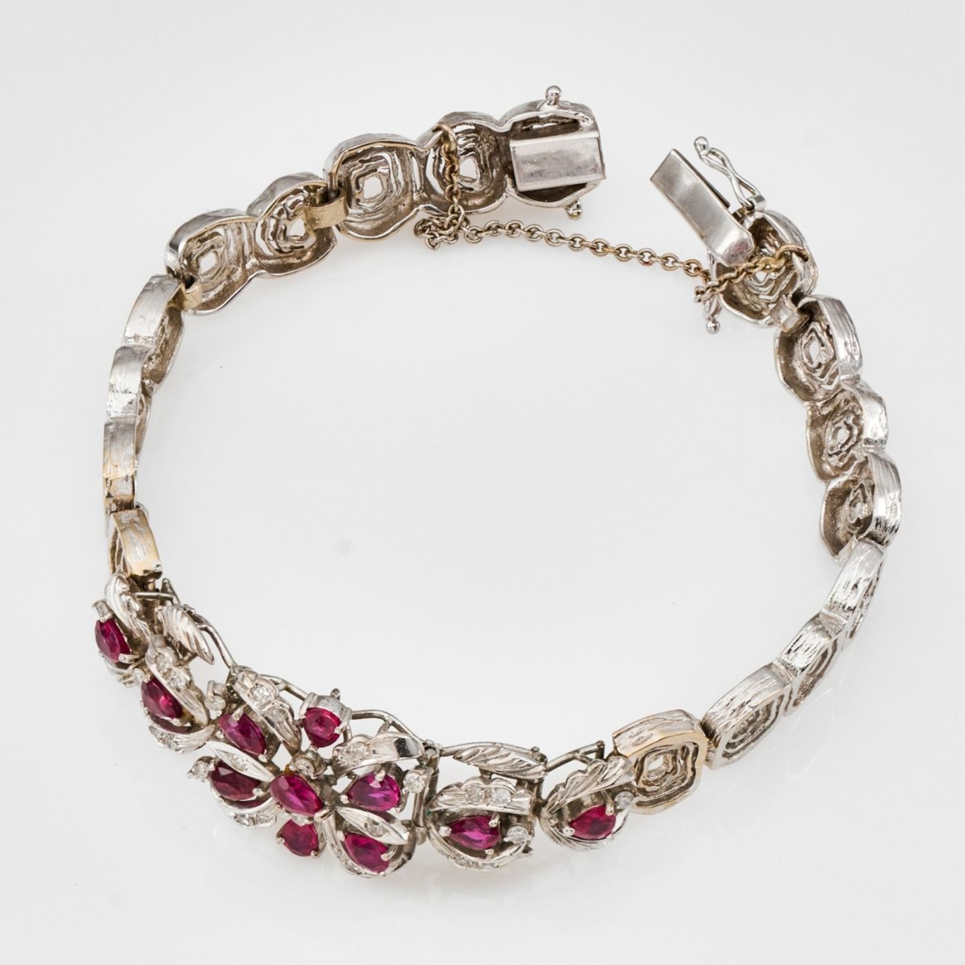 Diamant-Armband m. roten Spinellen - Image 2 of 2