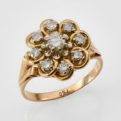 Blütenförm. Diamant-Ring, Frankreich Anf. 20. Jh.