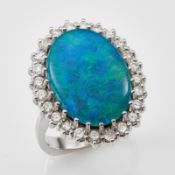 Brillant-Ring m. Opal-Triplette