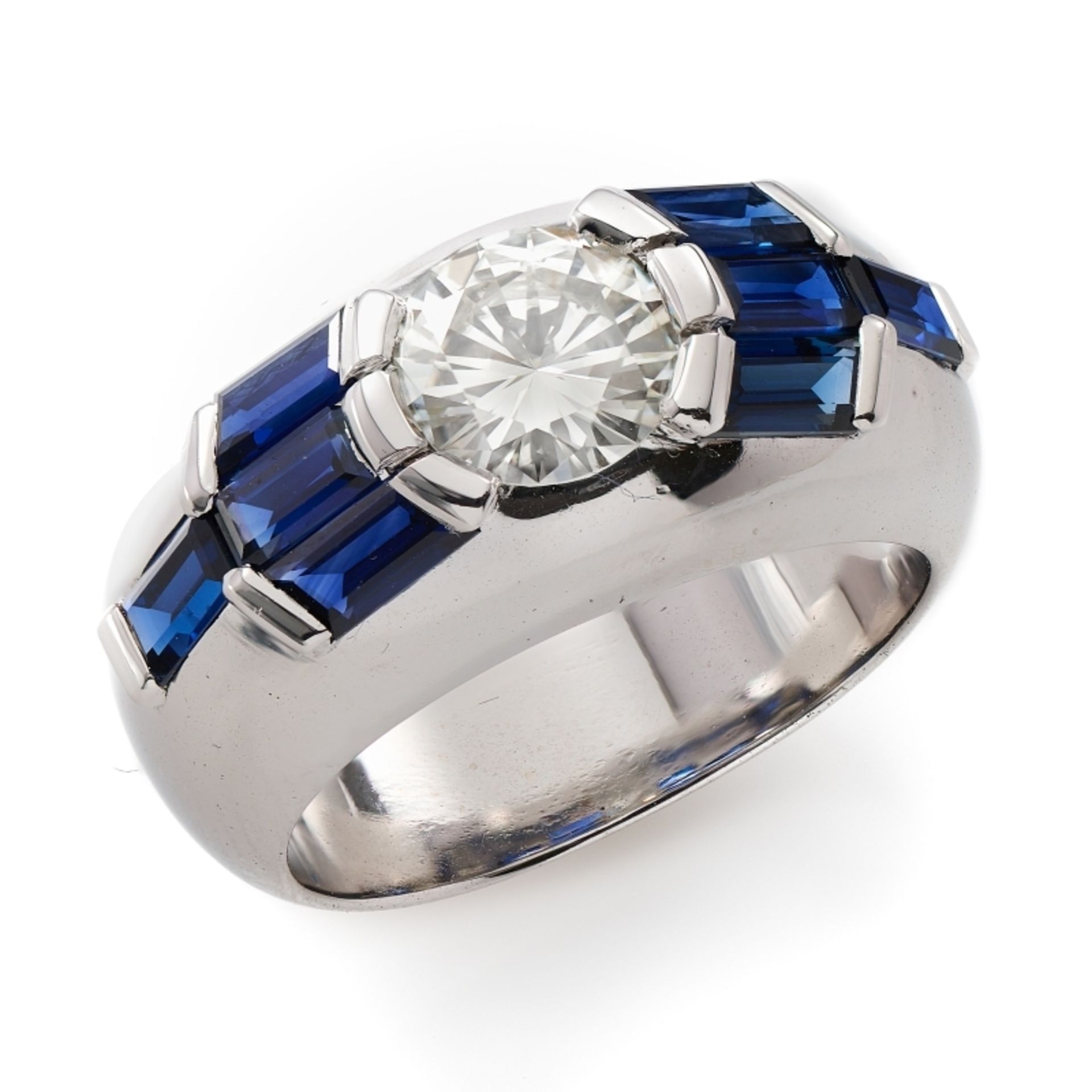 Gr. Brillant-Saphir-Ring. Brillant 1,30 ct