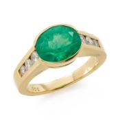 Smaragd-Brillant-Ring, Juw. H.P. Buchwald, Frankfurt 2. Hälfte 20. Jh.