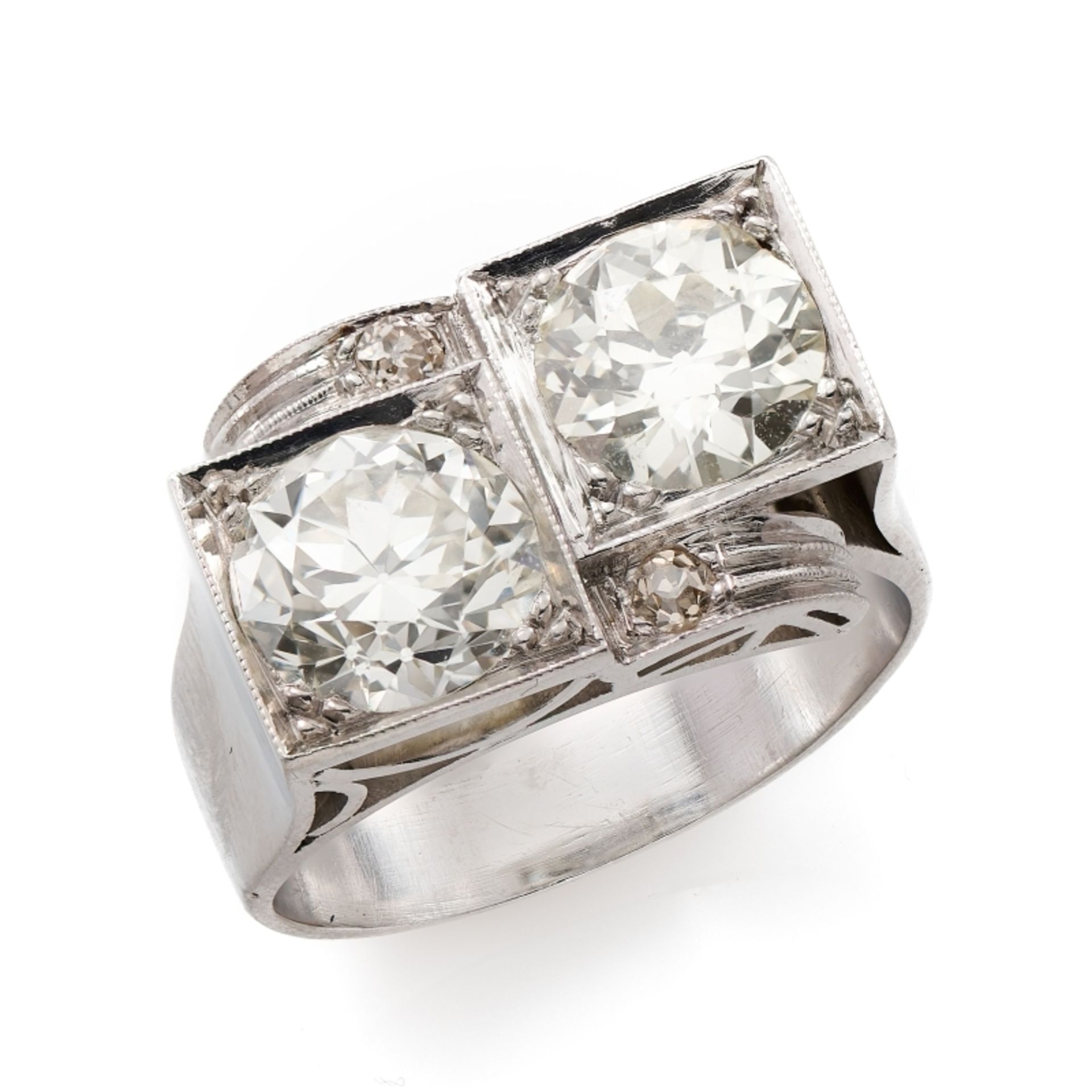 Diamant-Ring, Art Déco, insg. ca. 3,20 ct