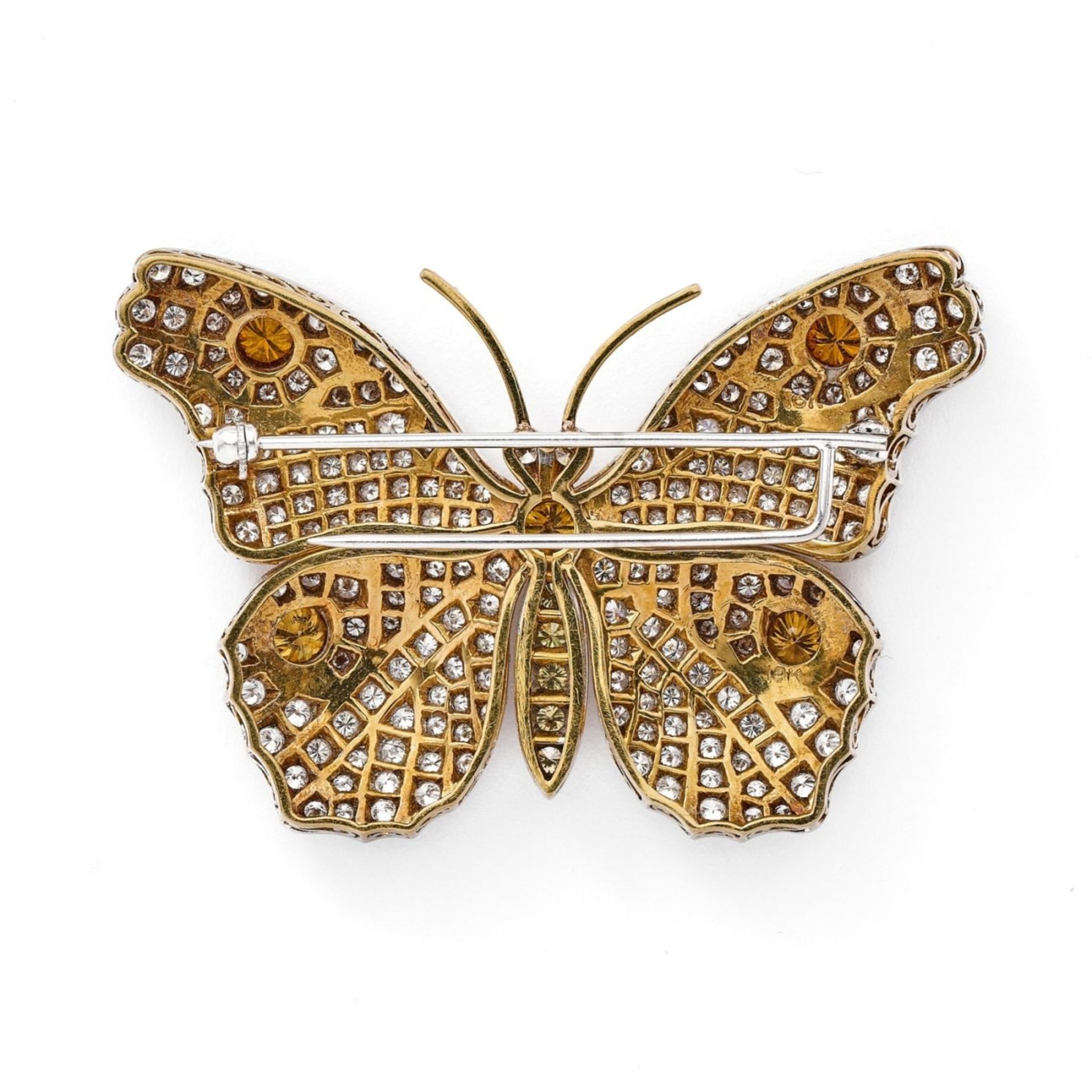 Gr. Schmetterling-Brosche m. Diamanten - Bild 2 aus 2
