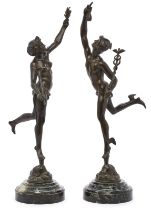 Paar Bronzen nach Giambologna u.a.: "Merkur" und "Fortuna", Ende 19. Jh.