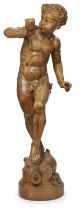 Gr. Holzskulptur Bacchus, Barock-Stil Italien 19. Jh.