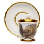 Tasse mit UT "Thor im Ottowalder Grunde", Meissen um 1840.