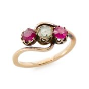 Rubin-Diamant-Ring, Jugendstil um 1900