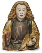 Büste Hl. Johannes Evangelist, wohl Schwaben um 1500.