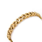 Gold-Panzerarmband m. kl. Diamanten