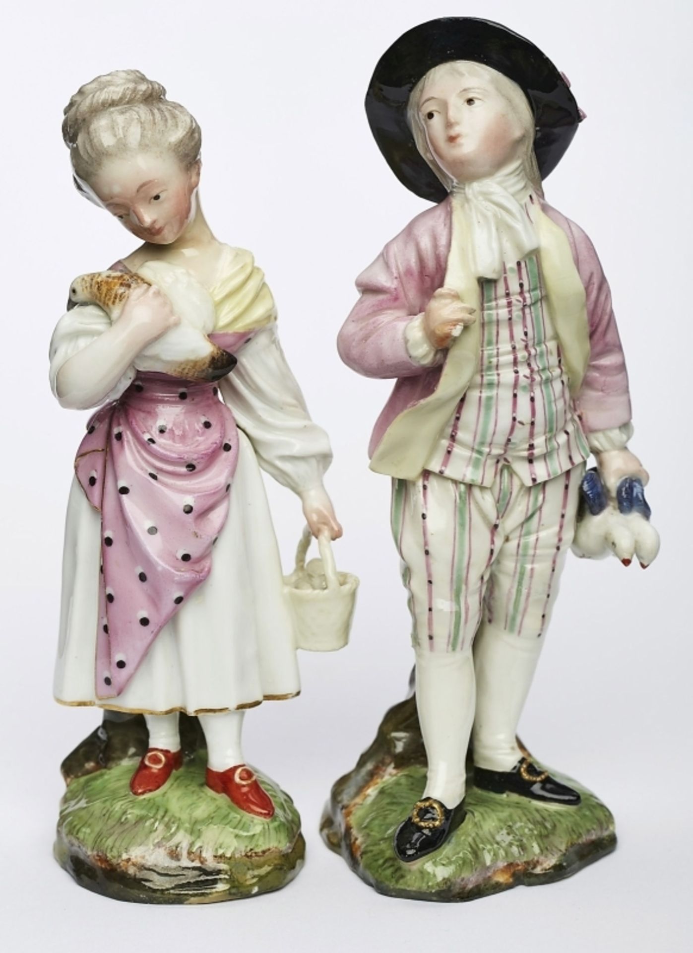 Paar Figuren "Kinder mit Tauben", Höchst um 1760.