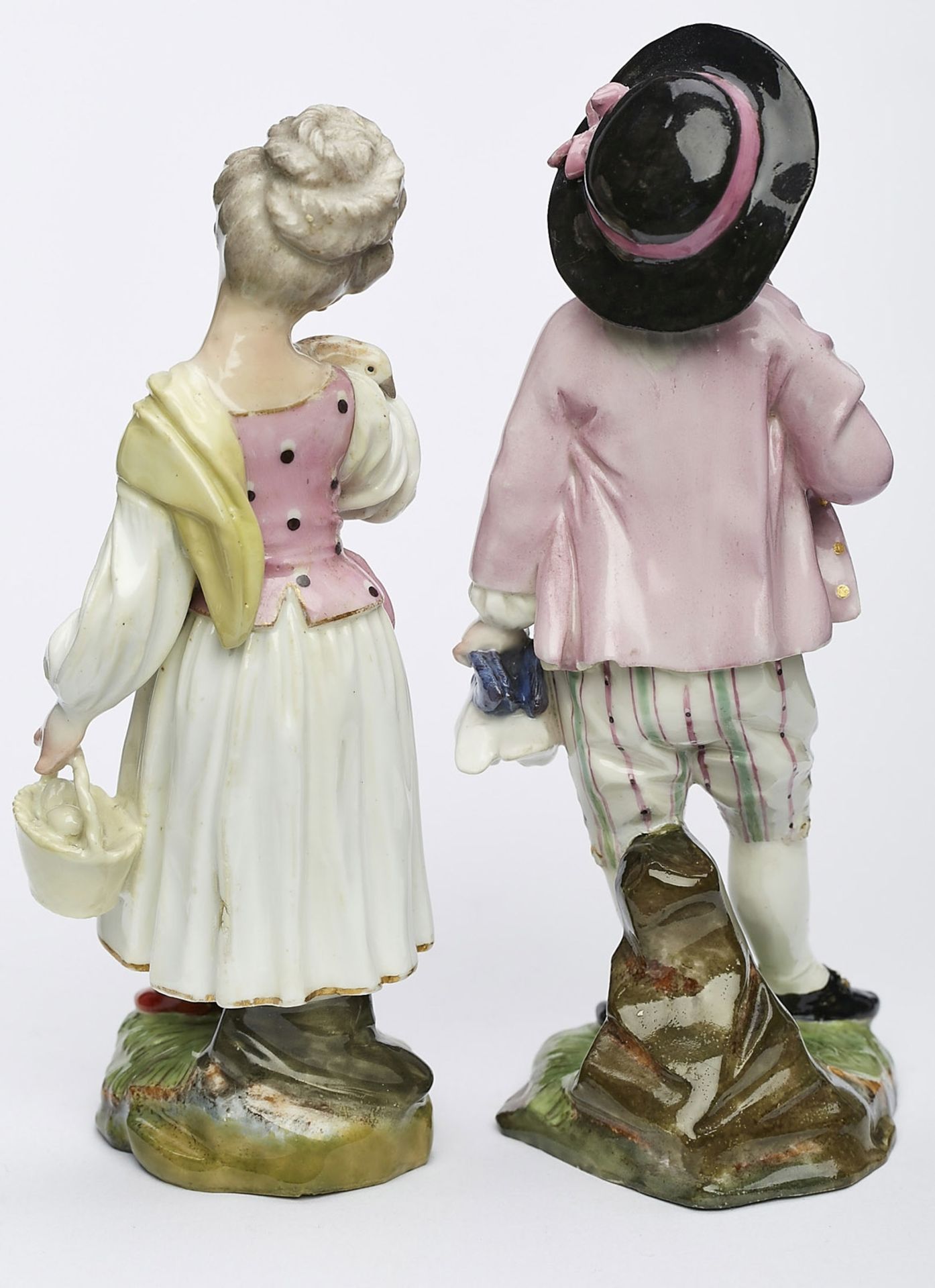 Paar Figuren "Kinder mit Tauben", Höchst um 1760. - Bild 5 aus 5