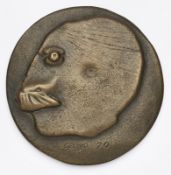 Bronze Paul Wunderlich: Portraitmedaille, 1979.