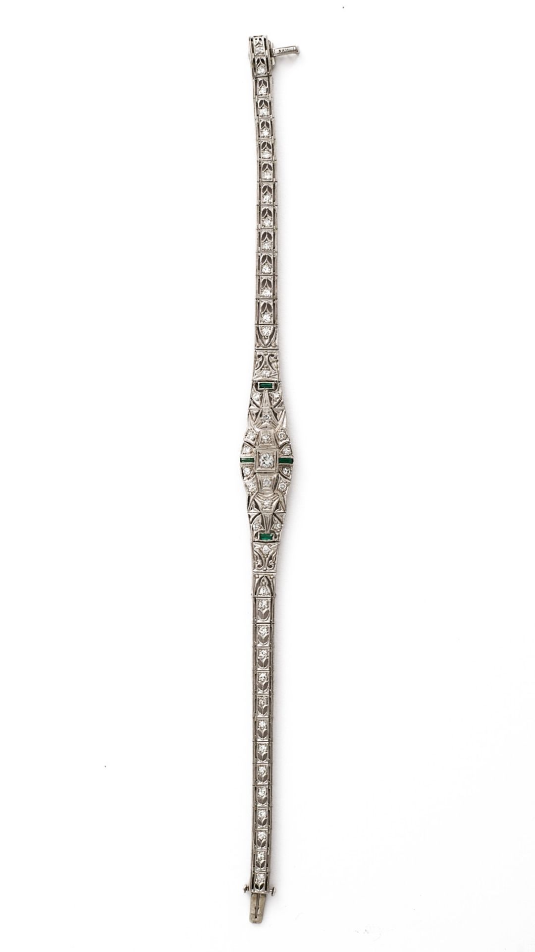 Smaragd-Diamant-Armband, Art-Déco-Stil - Bild 2 aus 2