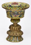 Kl. Cloisonné-Pokal, wohl China um 1900.