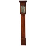 A MAHOGANY INLAID STICK BAROMETER, BY STENSONS OF DERBY 19TH CENTURY the square case with silvered