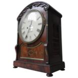 A MID 19TH CENTURY SINGLE FUSEE BRACKET CLOCK, eight day fusee movement, the painted dial