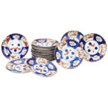 A COLLECTION OF SEVENTEEN JAPANESE IMARI PLATES, all of similar pattern with scalloped rims, 18.5 cm