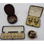 A SET OF MENS CUFFLINKS AND DRESS STUDS BY AUSTIN REED, along with further sets of dress studs and a