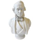 A 19TH CENTURY PARION WARE BUST OF RT HON.RICHARD COBDEN M.P, impressed with title and