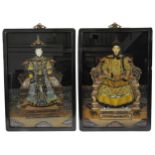 A PAIR OF PORTRAITS OF EMPEROR QIANLONG AND EMPRESS XIAOXIANCHUN, late Republic period, reverse