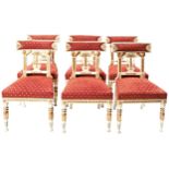 A SET OF SIX GUSTAVIAN PAINTED GILTWOOD CHAIRS EARLY 19TH CENTURY in the Neo-Classic style, the