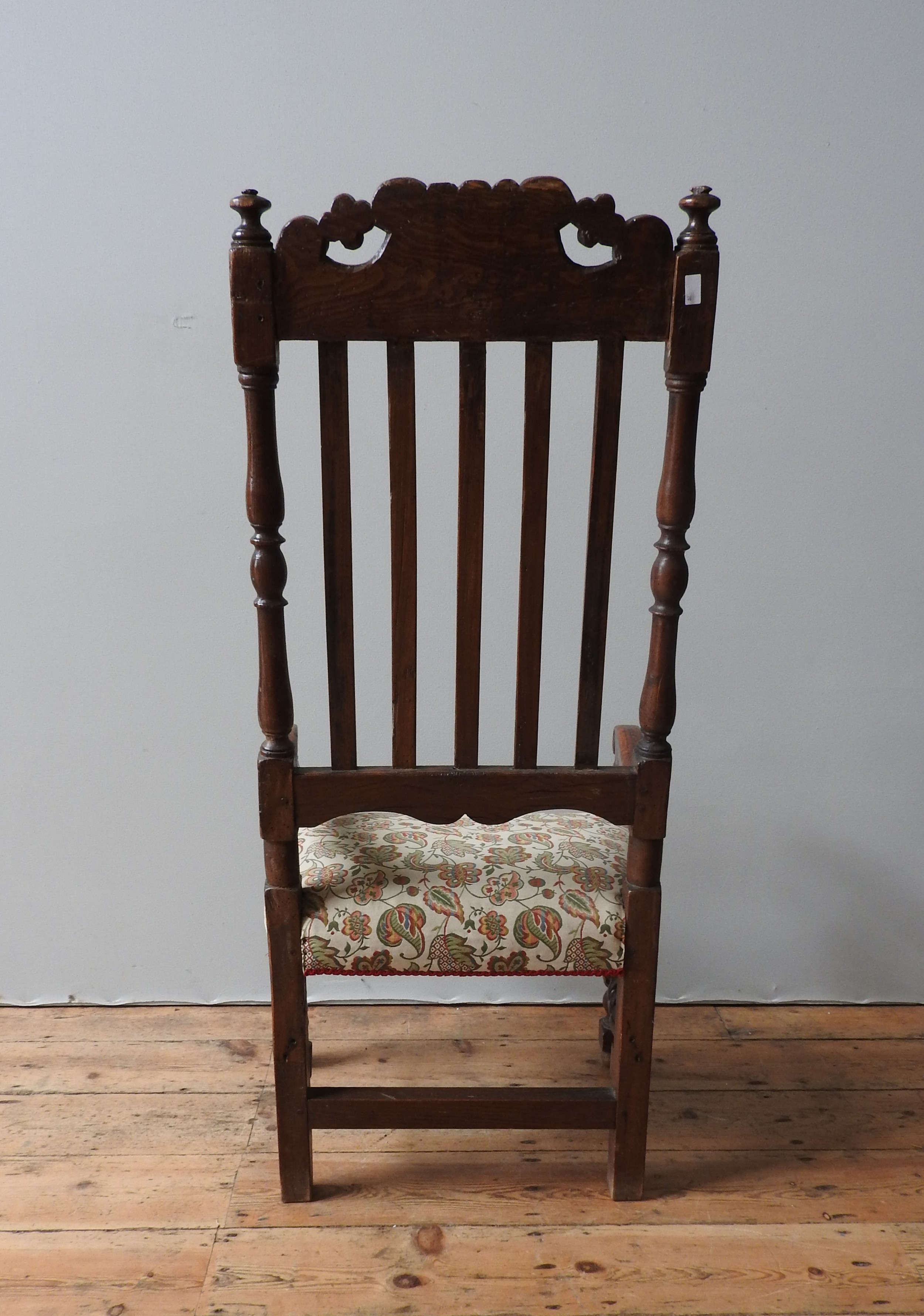 A FRENCH 19TH CENTURY SLAT BACK COUNTRY ELBOW CHAIR - Image 5 of 5