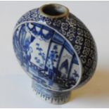 A CHINESE BLUE & WHITE MOON FLASK, Qing Dynasty, 19th century, the sides decorated with elegant