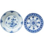 TWO CHINESE EXPORT BLUE AND WHITE DISHES QING DYNASTY, 18TH CENTURY each painted in underglaze