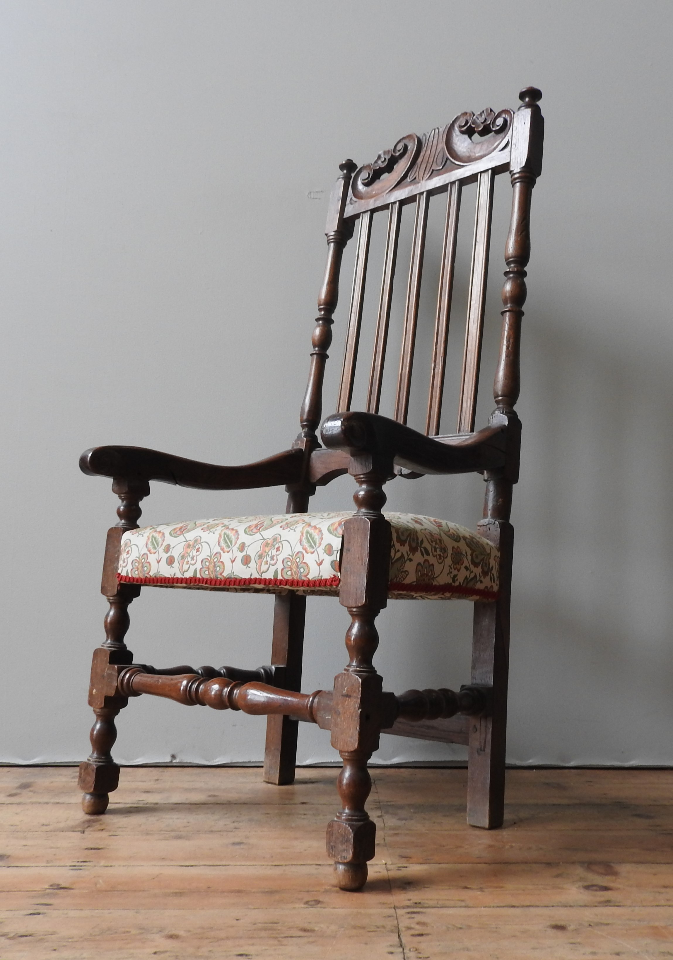 A FRENCH 19TH CENTURY SLAT BACK COUNTRY ELBOW CHAIR - Image 2 of 5
