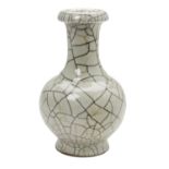 SMALL CRACKLE-GLAZE VASE SONG DYNASTY STYLE of baluster form 14cm high